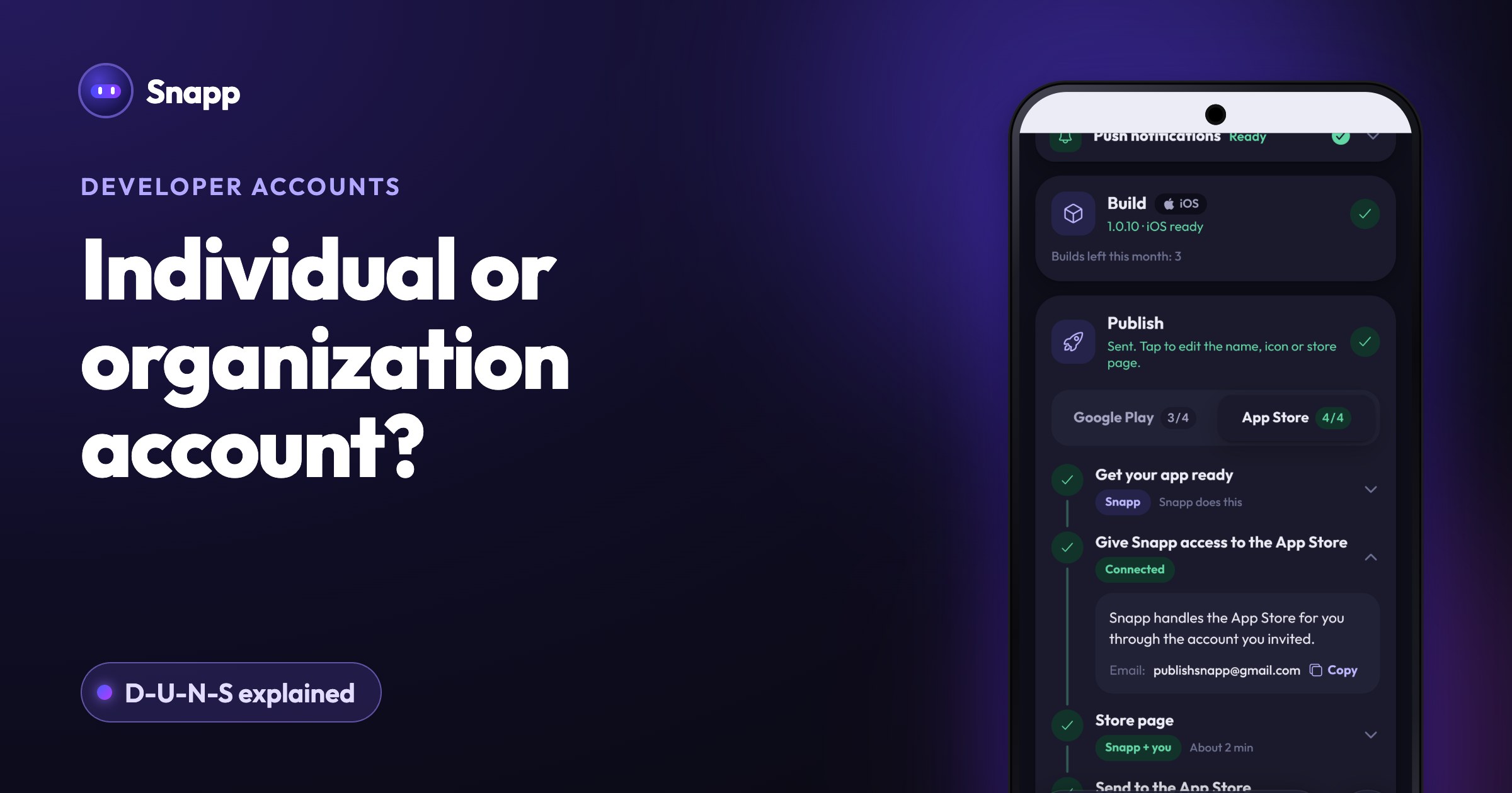Individual or organization developer account? Google Play and Apple, D-U-N-S explained