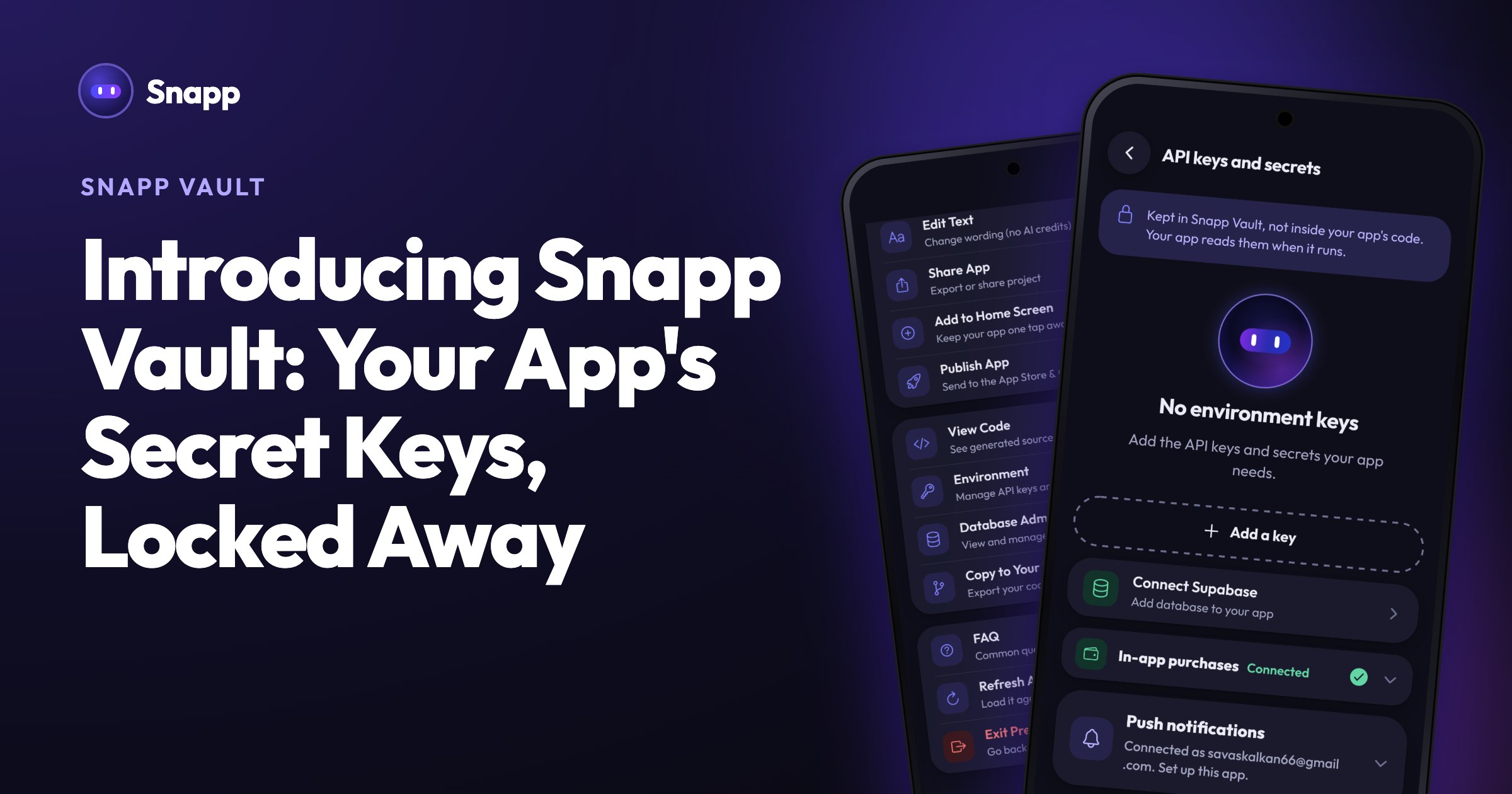 Introducing Snapp Vault: Your App's Secret Keys, Locked Away