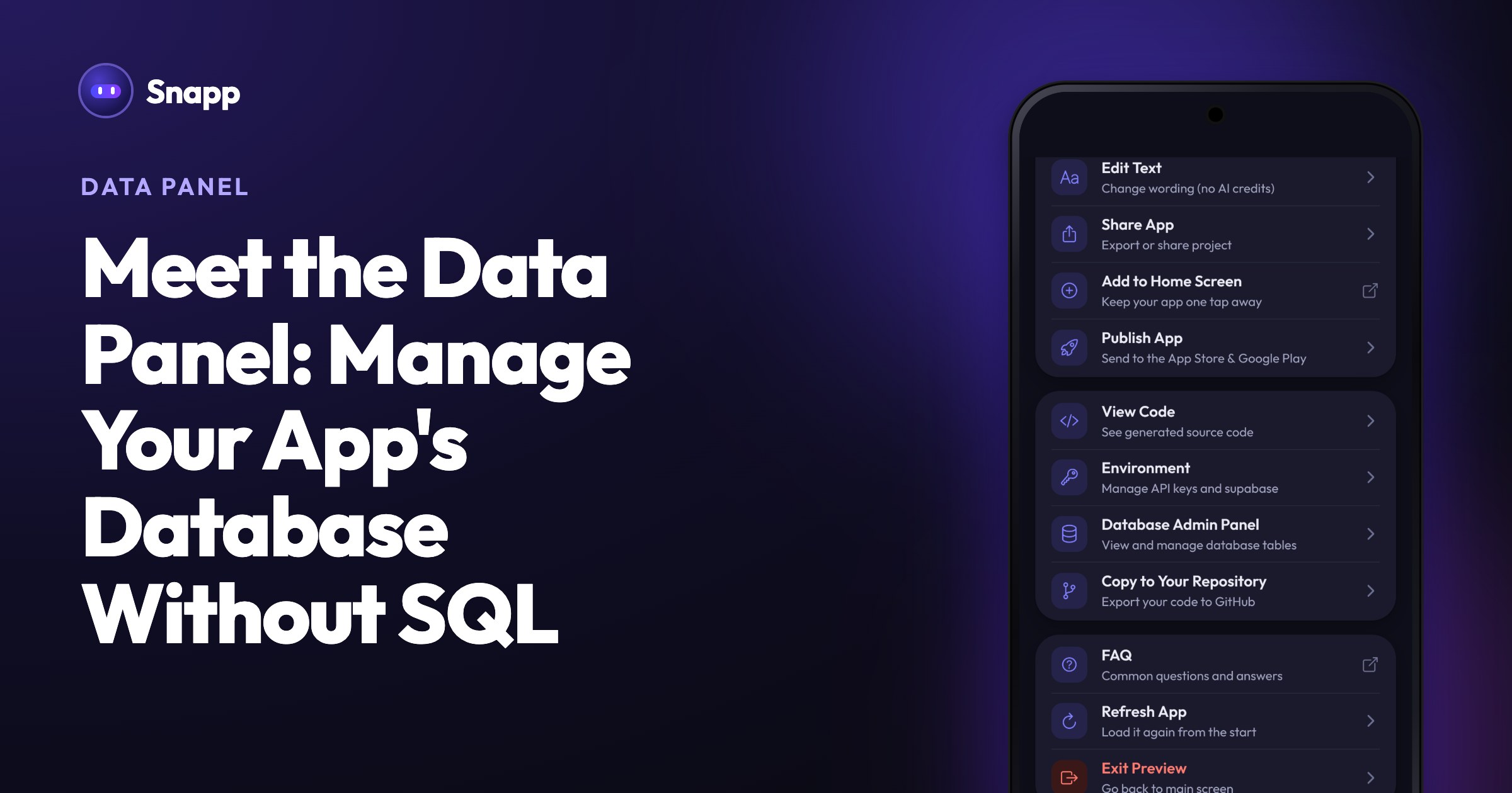 Meet the Data Panel: Manage Your App's Database Without SQL