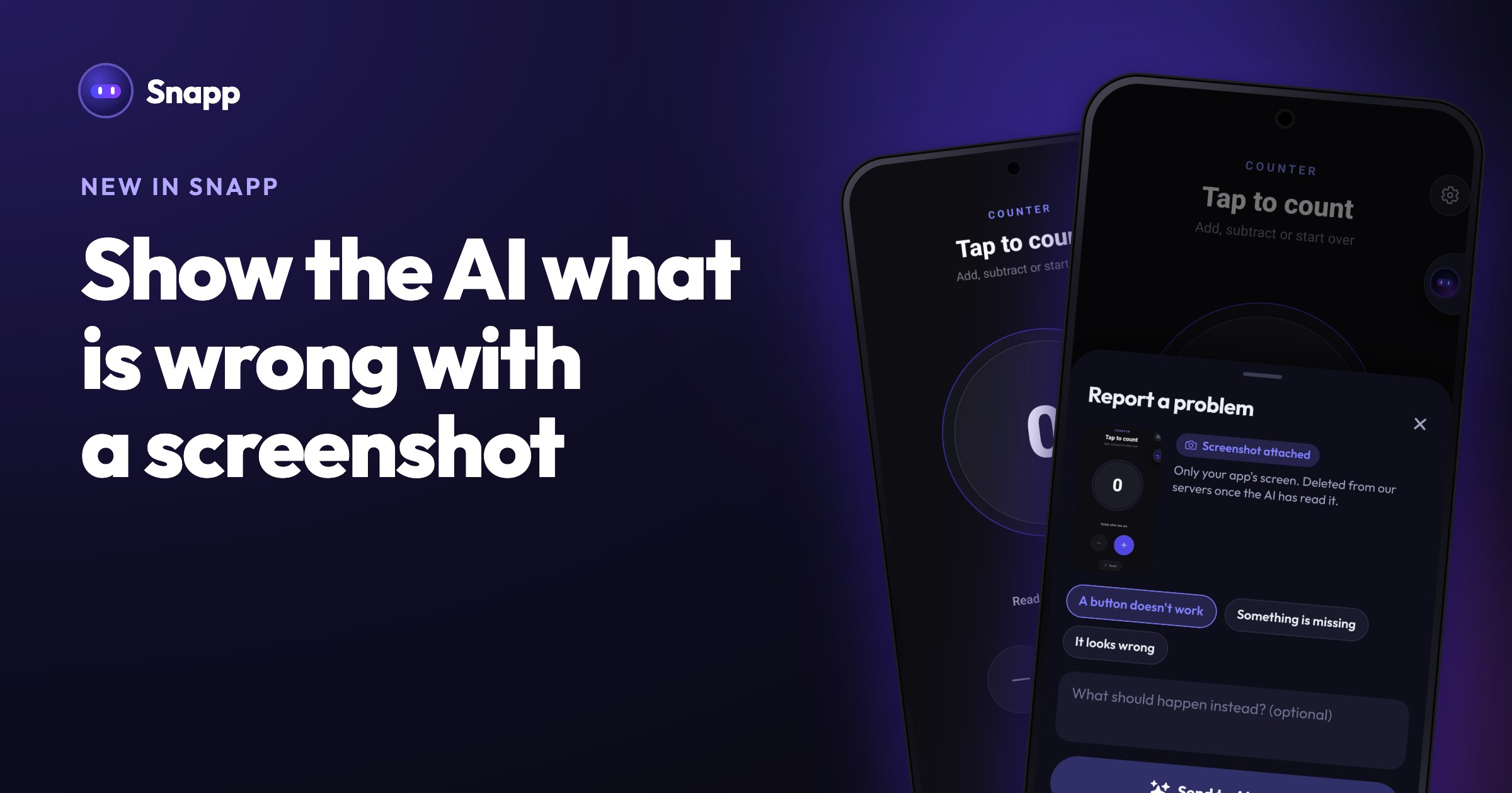 Show the AI what is wrong with a screenshot