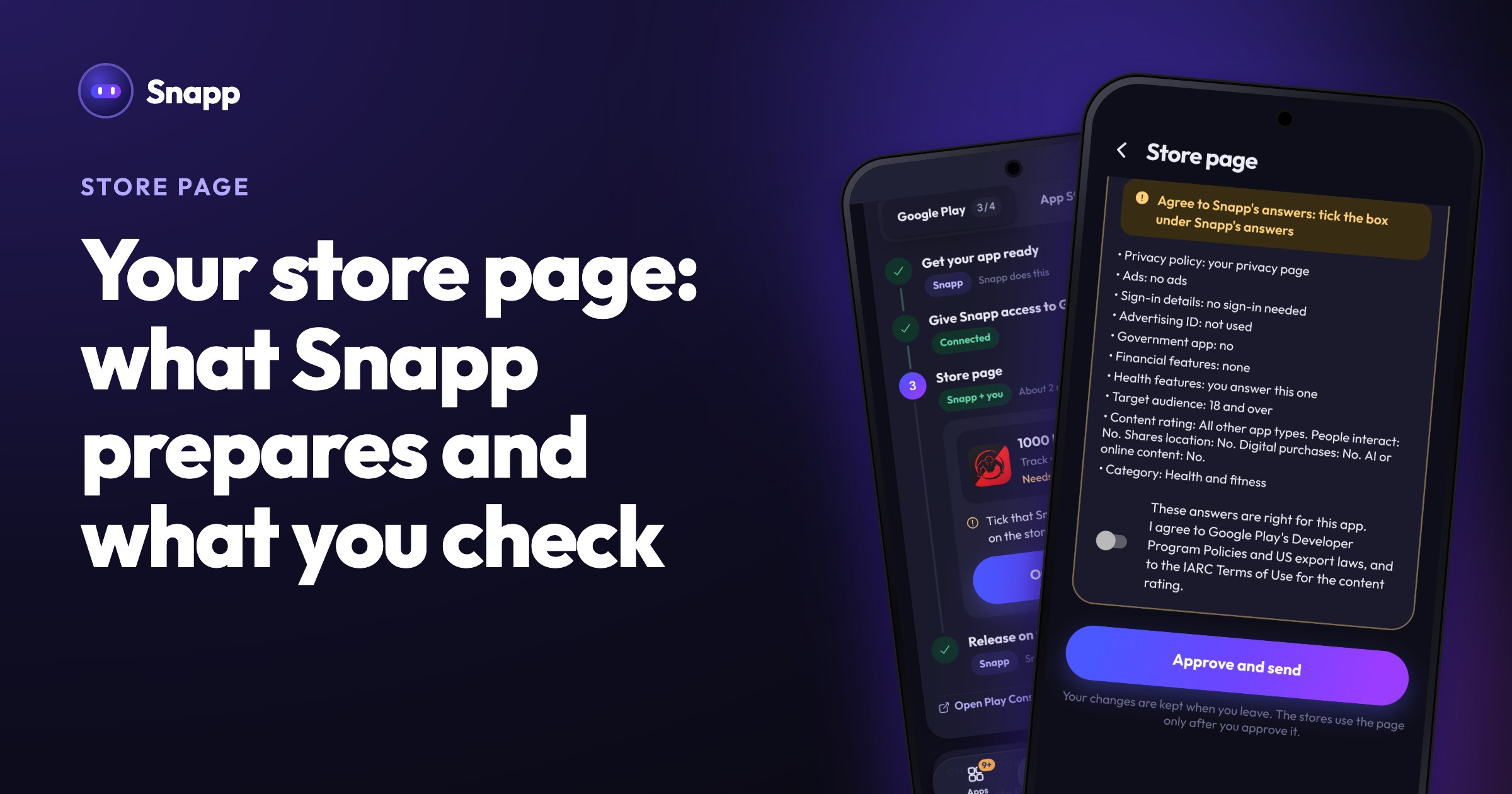 Your store page: what Snapp prepares and what you check
